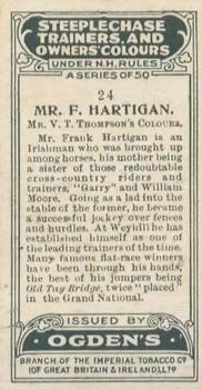 1927 Ogden's Steeplechase Trainers and Owners' Colours #24 F. Hartigan Back